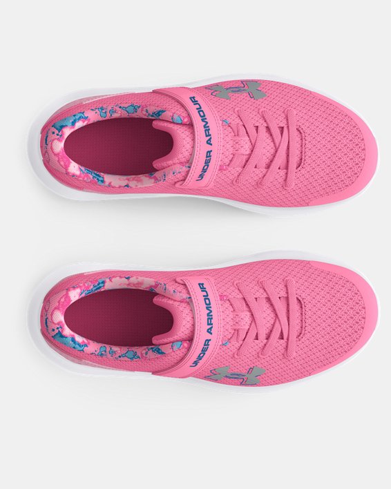 Girls' Pre-School UA Surge 4 AC Printed Running Shoes, Pink, pdpMainDesktop image number 2